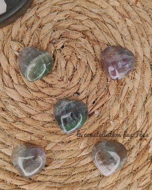 Petit coeur Fluorite multicolore
