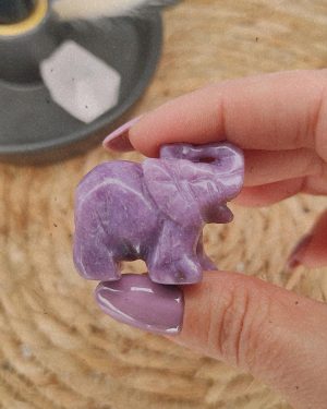 Éléphant Lépidolite