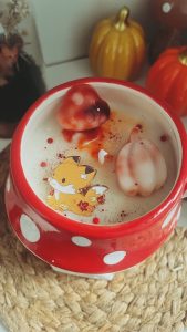 Bougie tasse champignon automne, renard et champignon