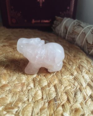 Éléphant quartz rose