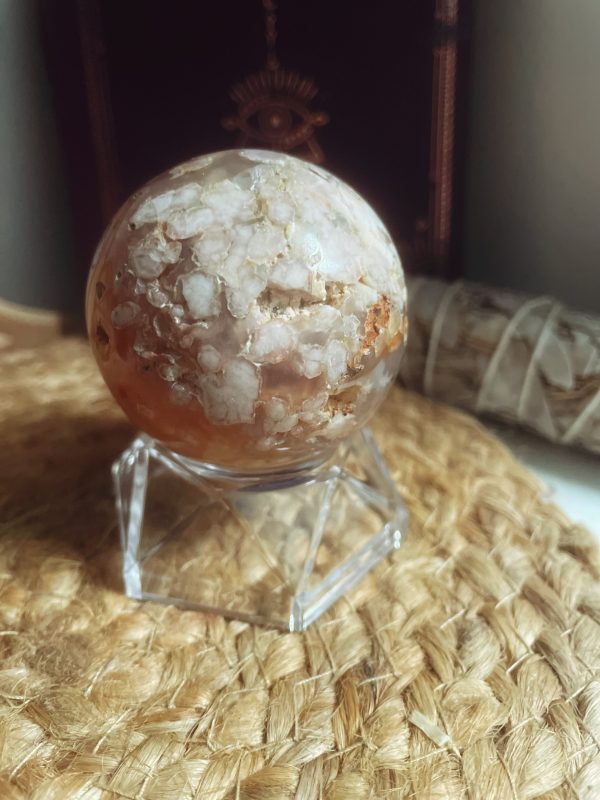 sphere en agate fleur